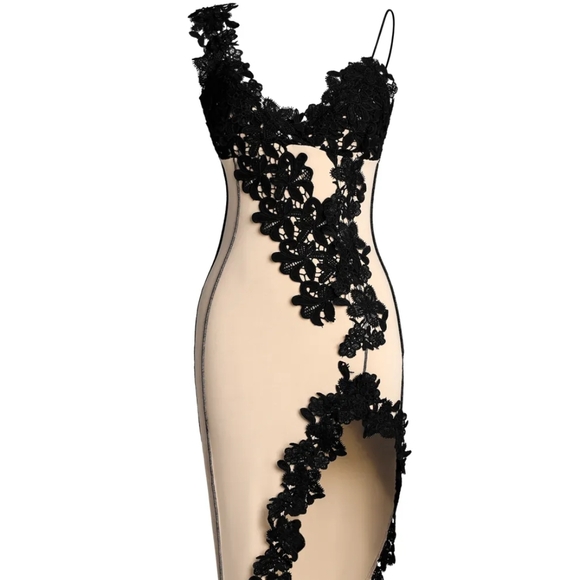 Bella Barnett Dresses & Skirts - Chic Black Floral Lace Midi Dress